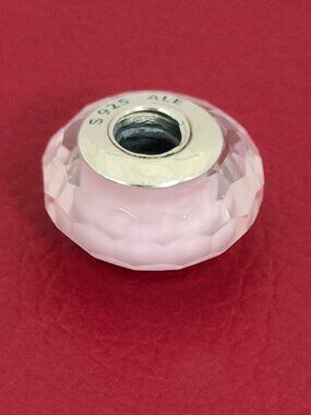 Pandora Pink Fascinating Faceted Murano Glass Charm Bead with box